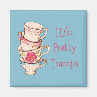 Ik hou van  Teacups Blue Fridge Magnet