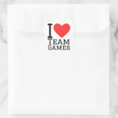 Ik hou van teamgames vierkante sticker (Tas)
