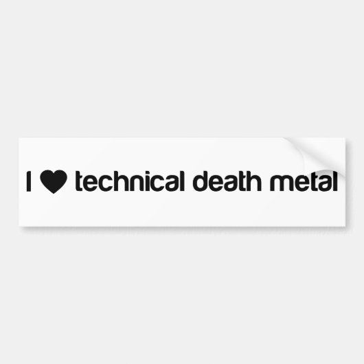 Ik hou van technische dodenmetaal bumpersticker (Voorkant)