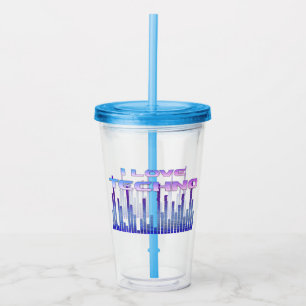 Ik hou van Techno Acryl Drinkbeker