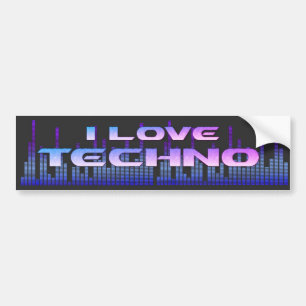 Ik hou van Techno Bumpersticker