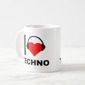 Ik hou van Techno Grappige Mok (Voorkant links)
