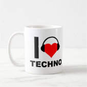 Ik hou van Techno Grappige Mok (Links)