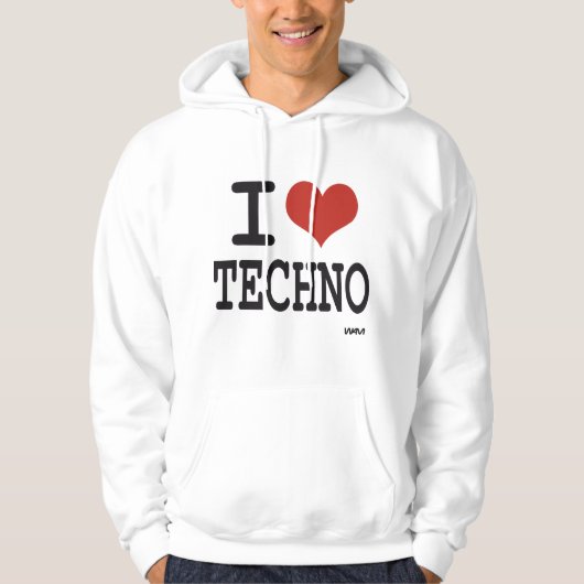 Ik hou van techno hoodie (Voorkant)