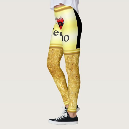Ik hou van techno met een grappig rood hart zingen leggings (Links)