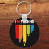 Ik hou van techno muziek sleutelhanger (Voorkant)