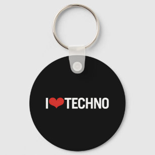 Ik hou van Techno Sleutelhanger