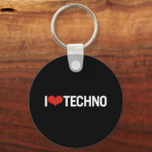 Ik hou van Techno Sleutelhanger (Voorkant)