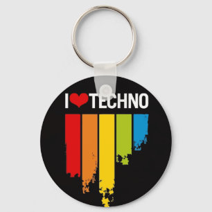Ik hou van techno sleutelhanger