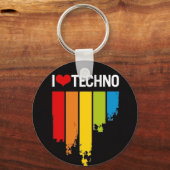 Ik hou van techno sleutelhanger (Voorkant)