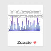 Ik hou van Techno Sticker (Vel)