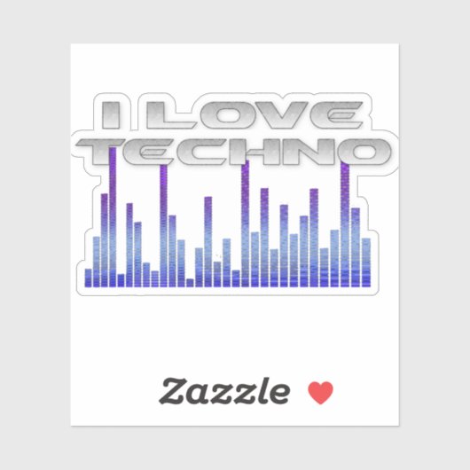 Ik hou van Techno Sticker (Vel)
