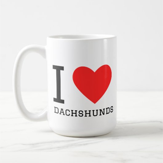 Ik hou van teckel koffiemok (Links)
