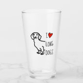 Ik hou van teckel Wiener Dog Schattige Funny Simpl Glas (Voorkant)