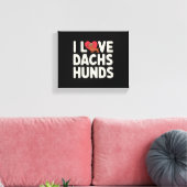 Ik hou van teckels Schattigee Cartoon Canvas Afdruk (Insitu (Woonkamer))