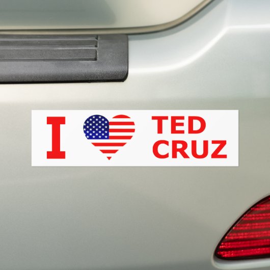 Ik hou van Ted Cruz Populair rood, wit en blauw Bumpersticker (Op auto)