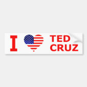 Ik hou van Ted Cruz Populair rood, wit en blauw Bumpersticker (Voorkant)