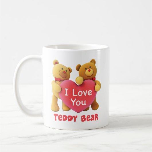 Ik hou van Teddy Bear Koffiemok (Links)