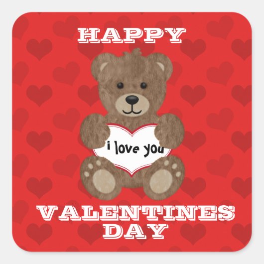 Ik hou van Teddy Bear Sticker (Voorkant)