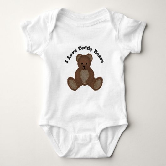 Ik hou van Teddy Bears Fuzzy Buddy Baby Romper (Voorkant)