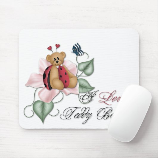 Ik hou van Teddy Bears Lady Bug Beer Muismat (Met muis)