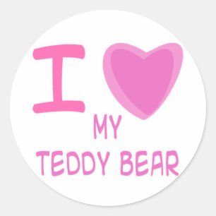 Ik hou van teddybeer ronde sticker