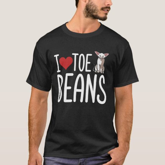 Ik hou van Teenbonen  Oosterse Kortharige Kat T-shirt (Voorkant)