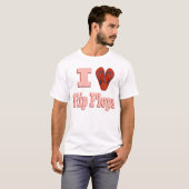 Ik hou van Teenslippers T-shirt (Voorkant volledig)