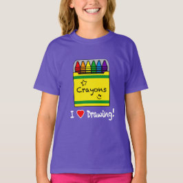 Ik hou van Tekenen met Crayons T-shirt