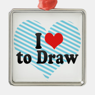 Ik hou van tekenen metalen ornament
