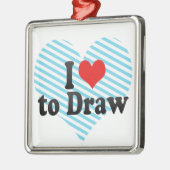 Ik hou van tekenen metalen ornament (Links)