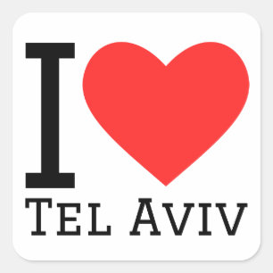 Ik hou van tel aviv vierkante sticker
