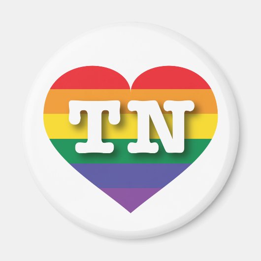 Ik hou van Tennessee Gay Pride Rainbow Heart Magneet (Voorkant)