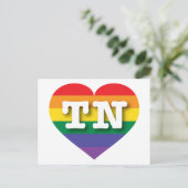 Ik hou van Tennessee Rainbow Heart Briefkaart (Staand voorkant)