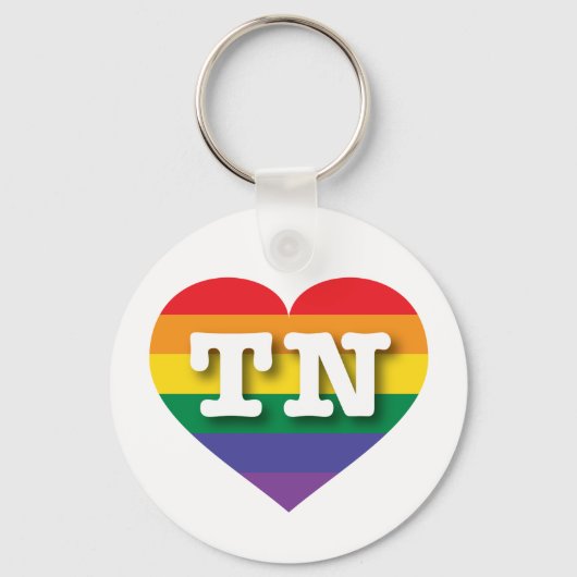 Ik hou van Tennessee Rainbow Heart Sleutelhanger (Voorkant)