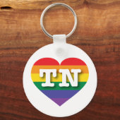 Ik hou van Tennessee Rainbow Heart Sleutelhanger (Voorkant)