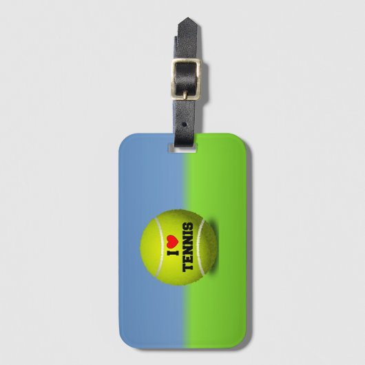 Ik hou van tennis bagagelabel (Voorkant (verticaal))