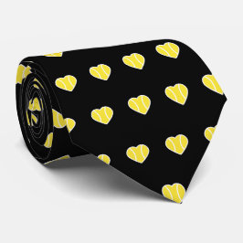 Ik hou van Tennis Ball Heart Pattern Vader Black Stropdas
