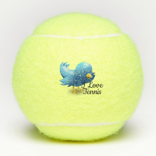 Ik hou van tennis Bird Tennisballen (Voorkant)