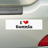 Ik hou van tennis bumper sticker met hart ontwerp (Op auto)