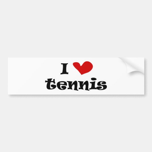 Ik hou van tennis bumper sticker met hart ontwerp (Voorkant)