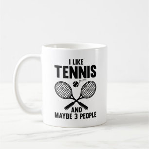 Ik hou van Tennis en misschien 3 mensen Koffiemok