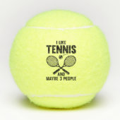 Ik hou van Tennis en misschien 3 mensen Tennisballen (Voorkant)