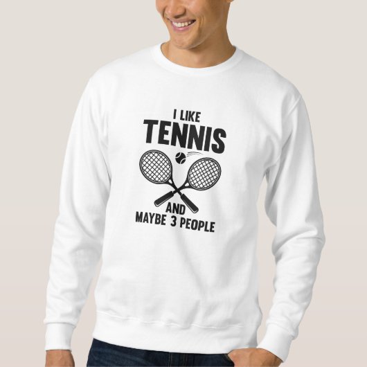 Ik hou van Tennis en misschien 3 mensen Trui (Voorkant)