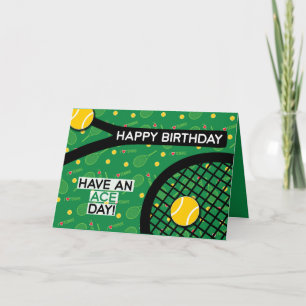 🎾 ik hou van tennis groene tennis Birthday Card Kaart