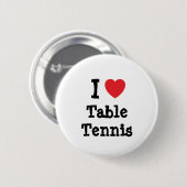 Ik hou van Tennis-hart op maat Ronde Button 5,7 Cm (Voorkant /achterkant)