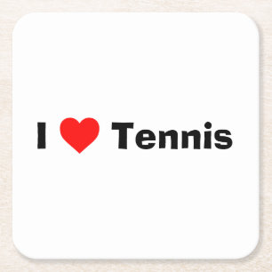 Ik hou van Tennis Kartonnen Onderzetters