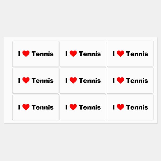 Ik hou van Tennis Labels (Vel)