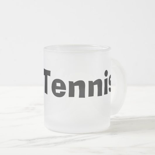 Ik hou van Tennis Matglas Koffiemok (Voorkant rechts)