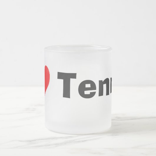 Ik hou van Tennis Matglas Koffiemok (Center)